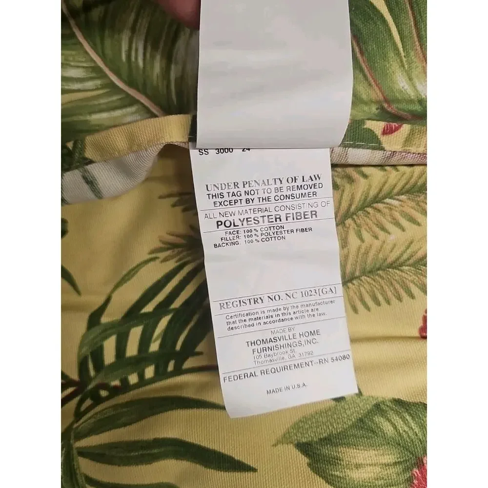 Thomasville Fern Gully 2 Pillow Shams Tropical Floral Cotton USA Beach Island
